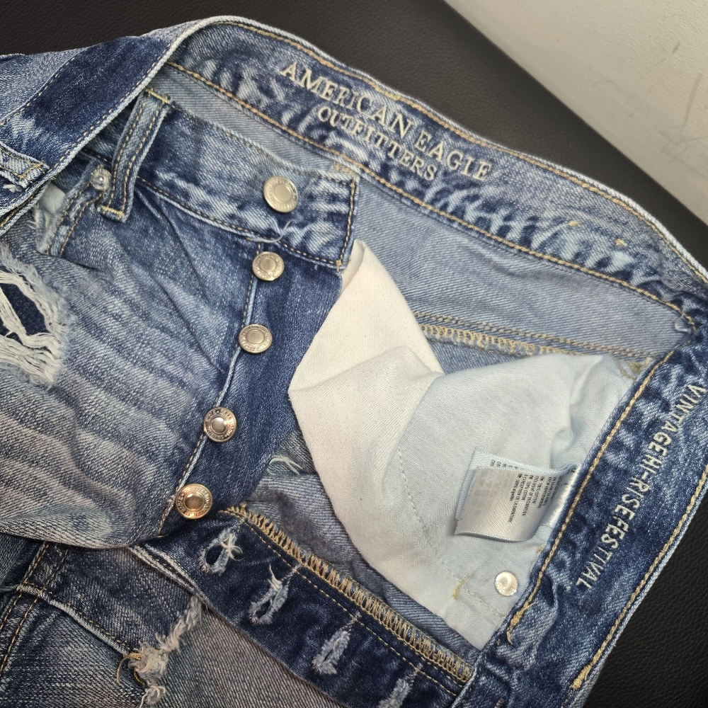 American Eagle Hi-Rise Festival Jean Shorts Womens 6 Button Fly Denim - Picture 3 of 3